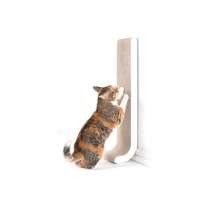 Wholesale amazon hot sale white color back wall mounted cat scratcher cardboard